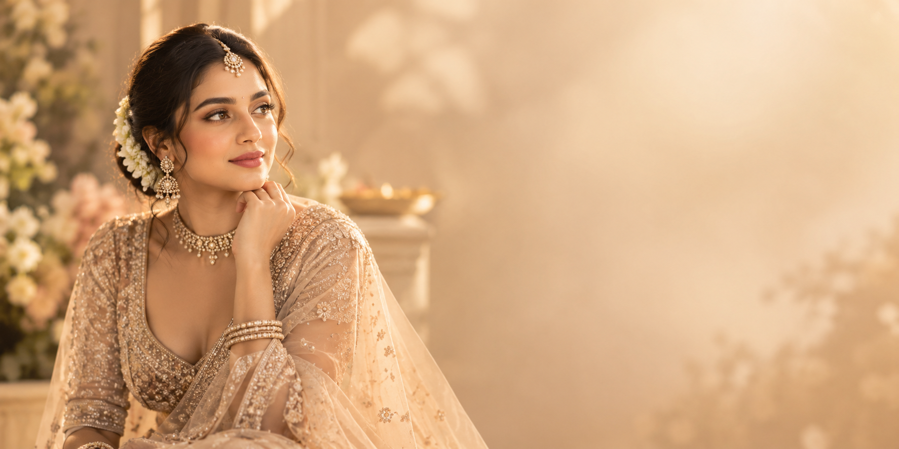 Bride in soft light, photographed before her wedding